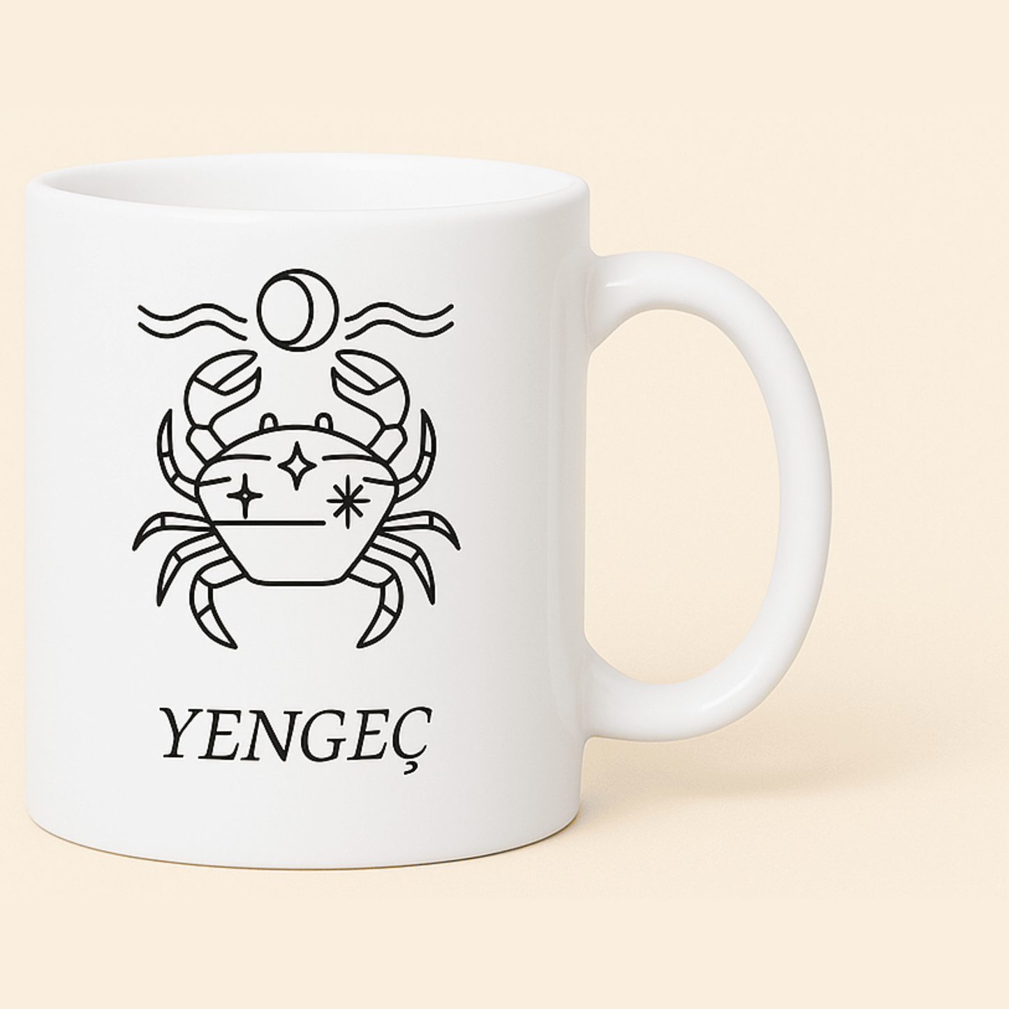 Yengeç Burcu Baskılı Porselen Kupa – 300ml