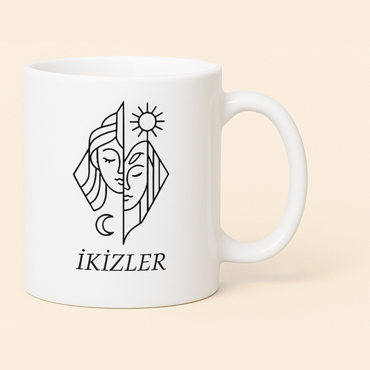 İkizler Burcu Baskılı Porselen Kupa – 300ml