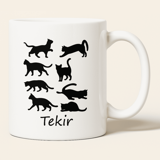 İsme Özel Kedi Tasarımlı Porselen Kupa – 300 ml