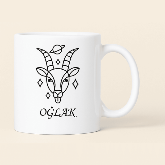 Oğlak Burcu Baskılı Porselen Kupa – 300ml