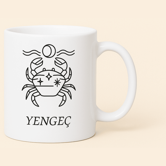 Yengeç Burcu Baskılı Porselen Kupa – 300ml