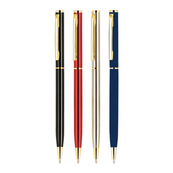 TRM112021 - Estetik Metal Gövdeli Mavi Mürekkepli Tükenmez Kalem