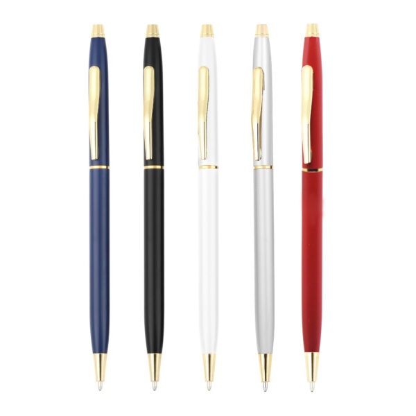 TRM112031 - Estetik Metal Gövdeli Mavi Mürekkepli Tükenmez Kalem