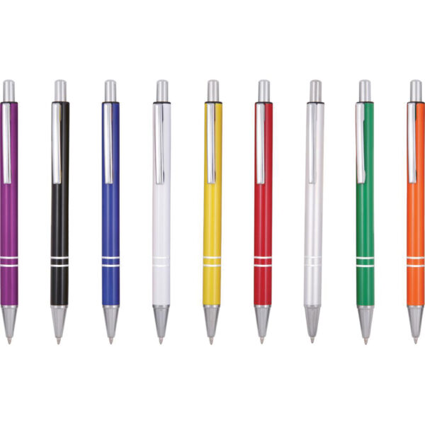 TRM112181 - Şık Metal Gövdeli Mavi Mürekkepli Tükenmez Kalem