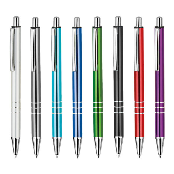 TRM112481 - Estetik Metal Gövdeli Mavi Mürekkepli Tükenmez Kalem