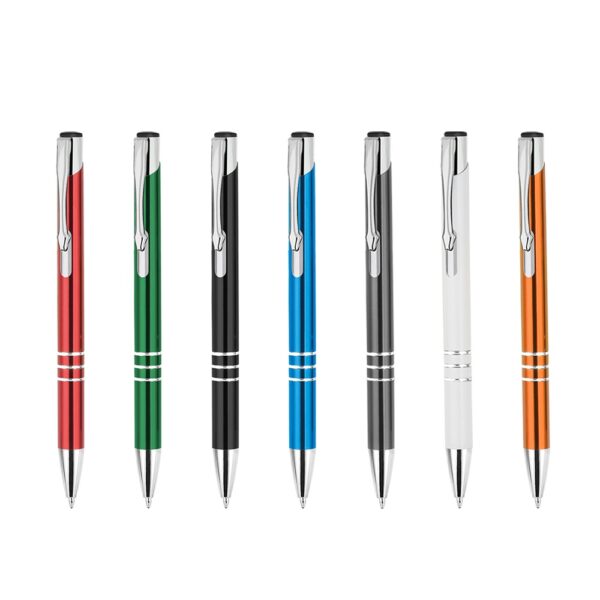 TRM112661 - Modern Metal Gövdeli Mavi Mürekkepli Tükenmez Kalem