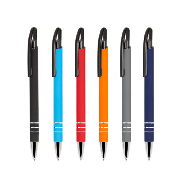 TRM114411 - Rubber Kaplamalı Metal Tükenmez Kalem